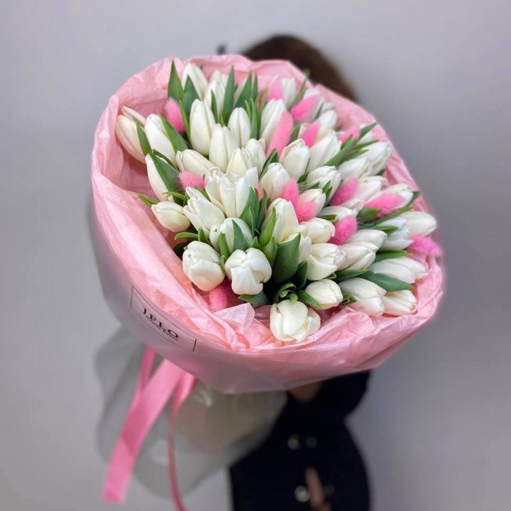 51 белый тюльпан "ROSI" в Сириусе