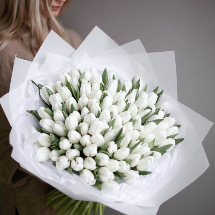 101 белый тюльпан в Сириусе